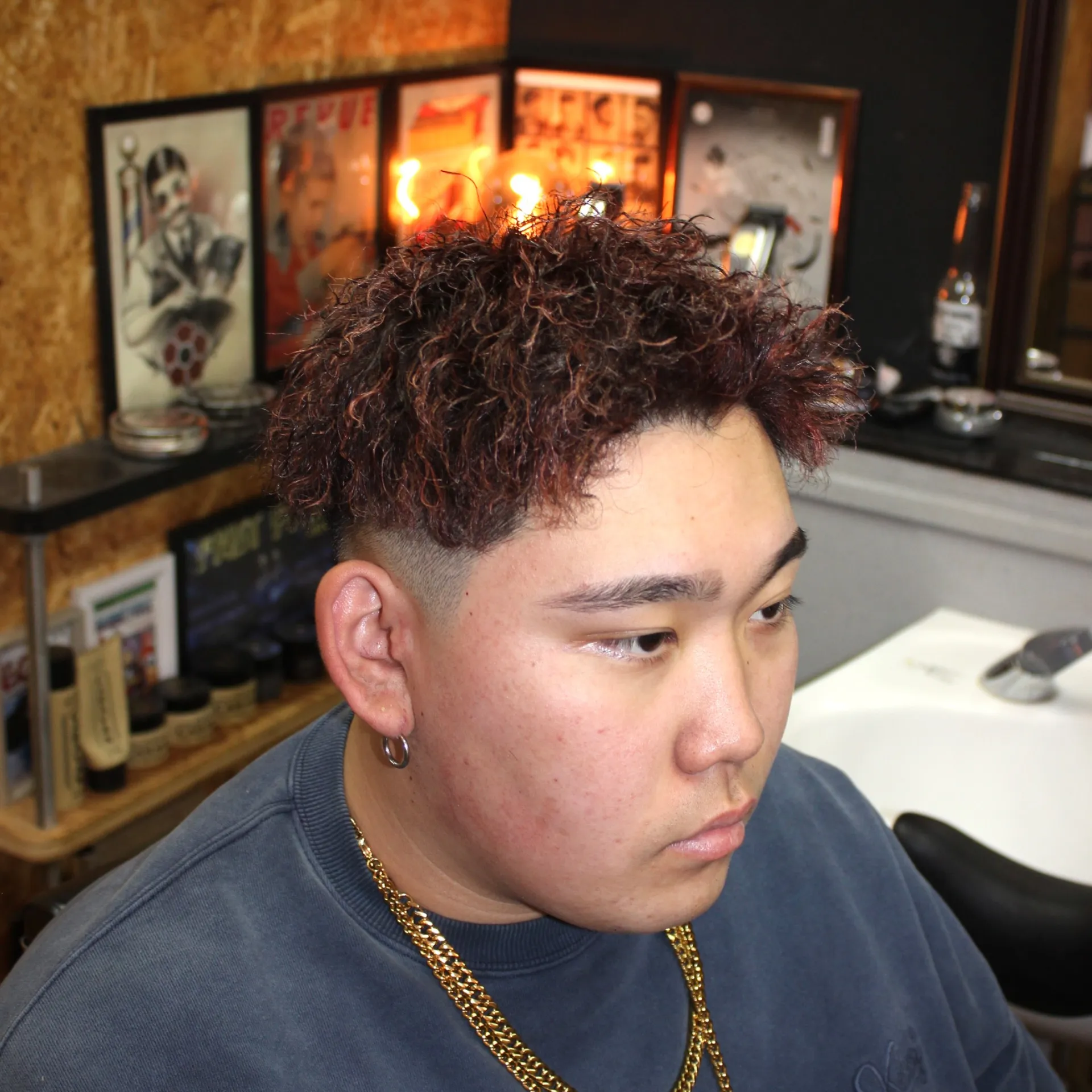 ツイストスパイラルパーマ×メッシュ