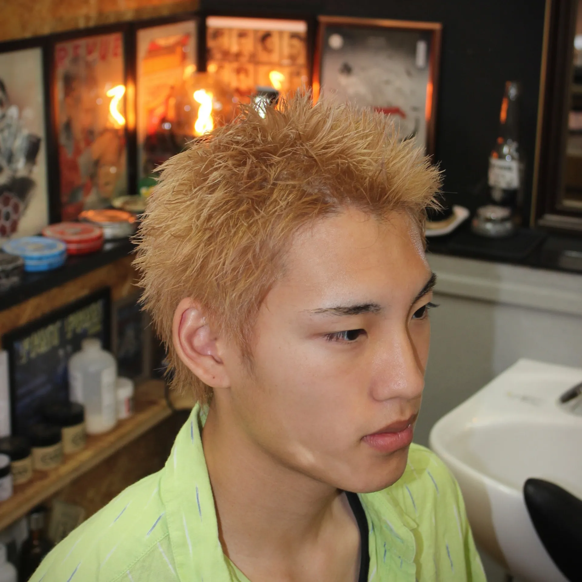 スパイキーショート×ミルクティーベージュ