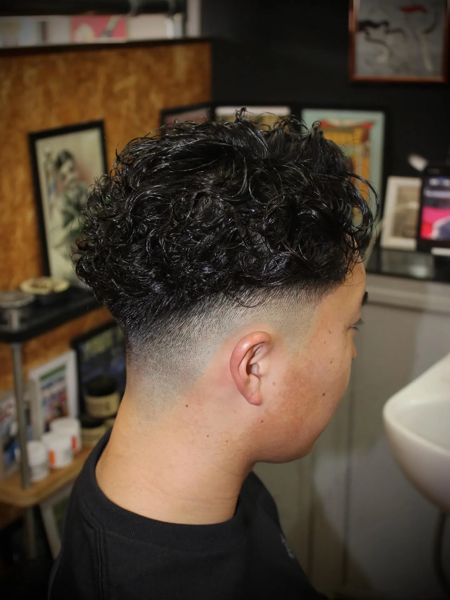 スキンフェード×パーマ