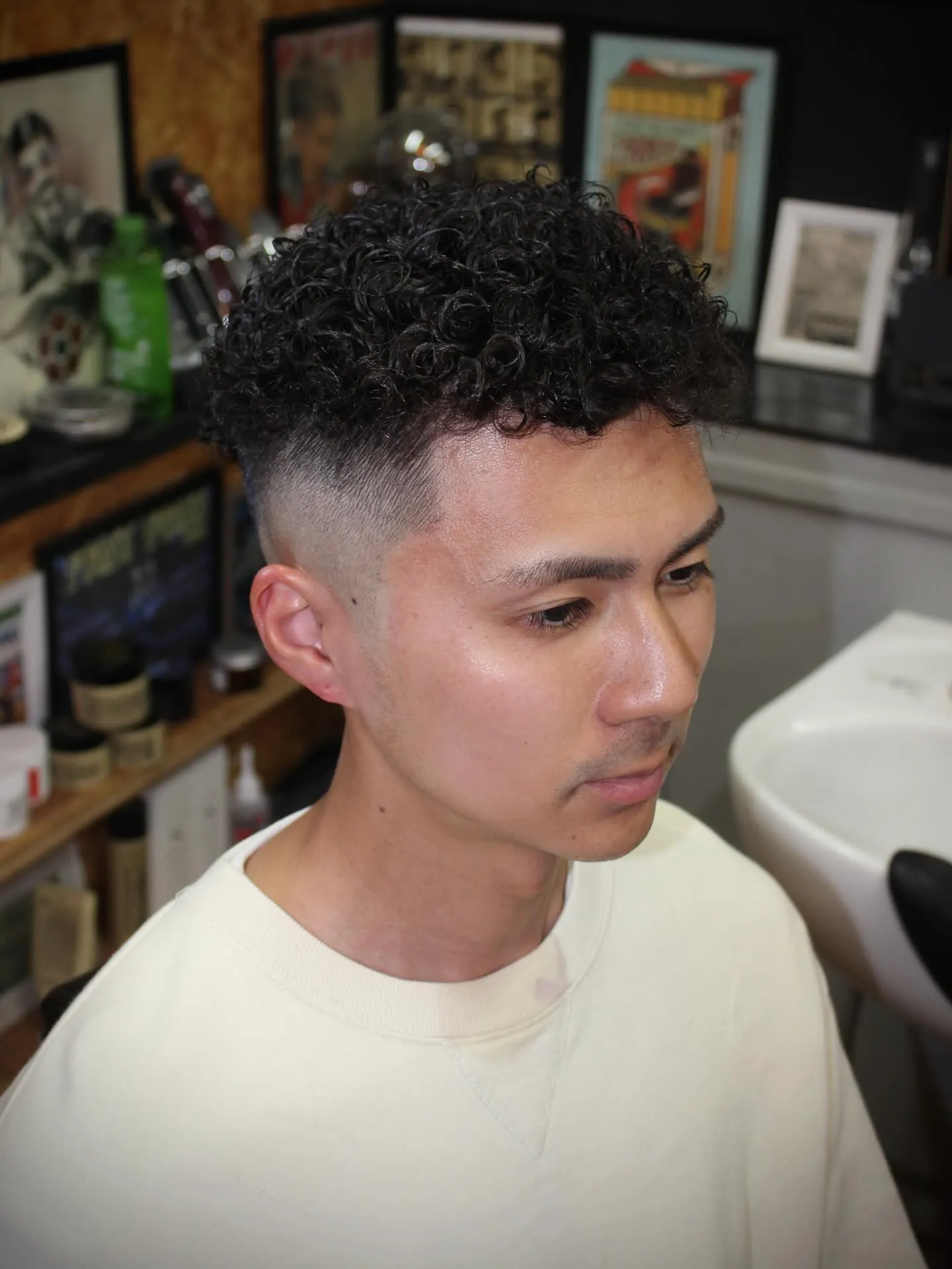 スキンフェード×パーマ