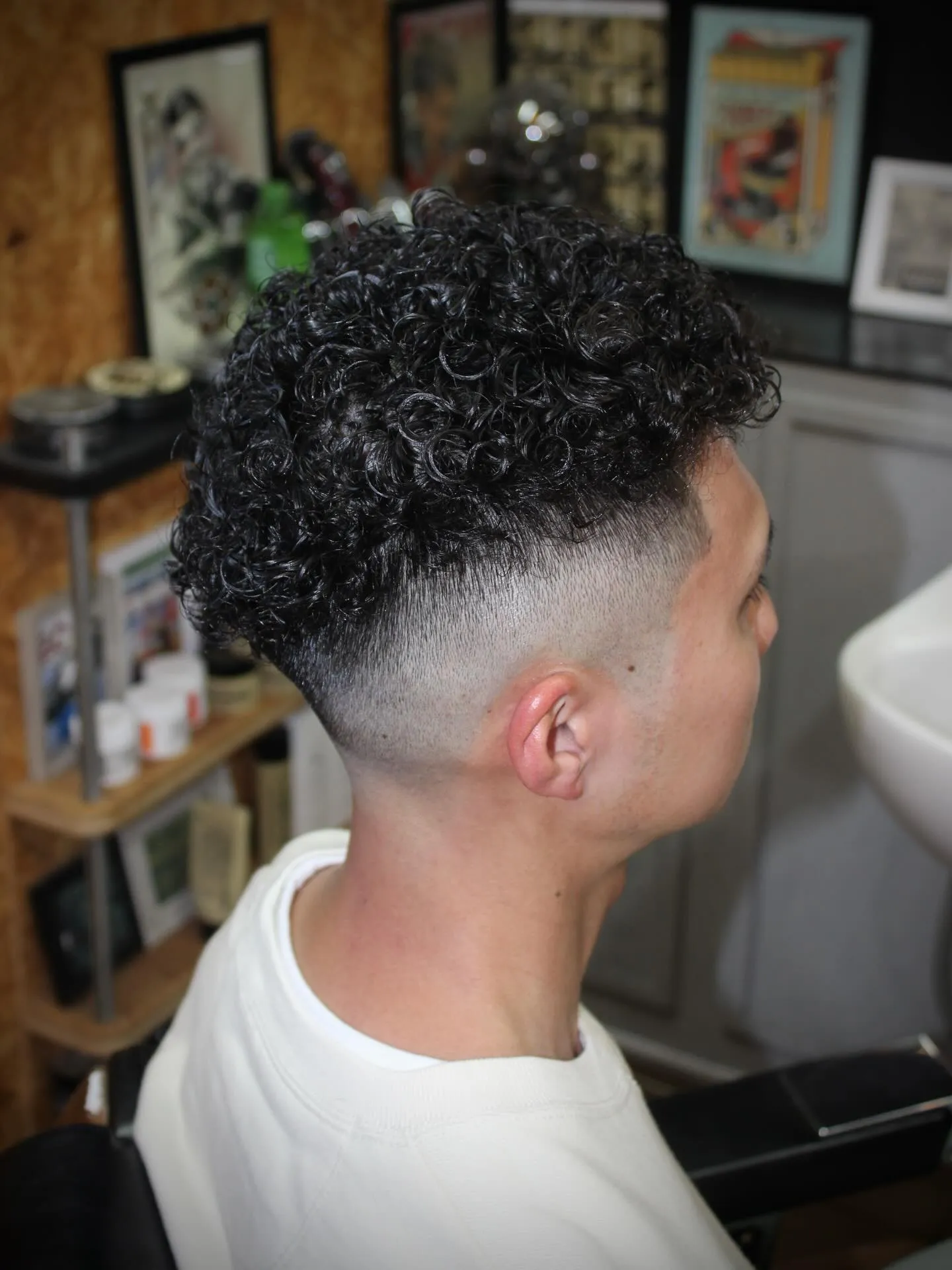 スキンフェード×パーマ