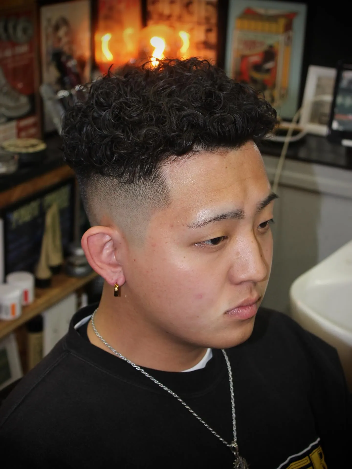 スキンフェード×パーマ