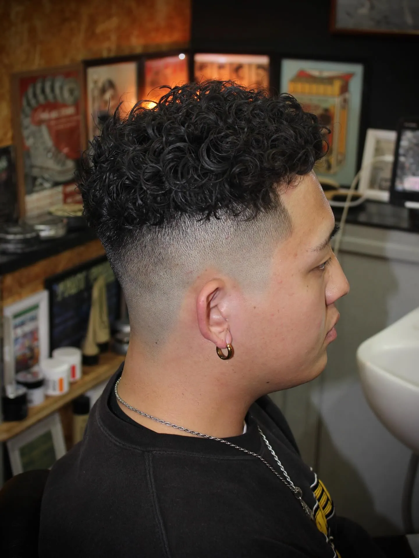 スキンフェード×パーマ