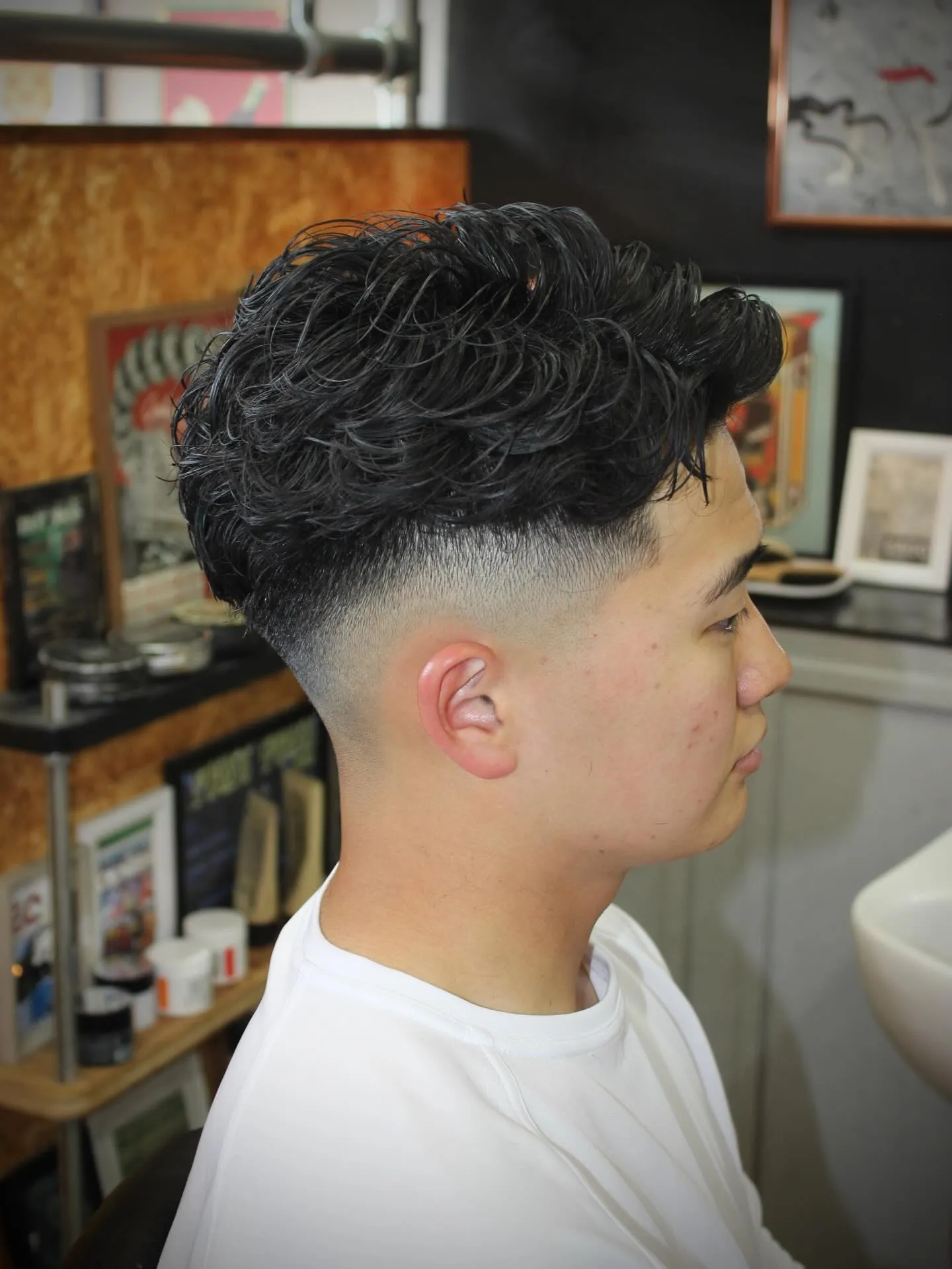 スキンフェード×パーマ