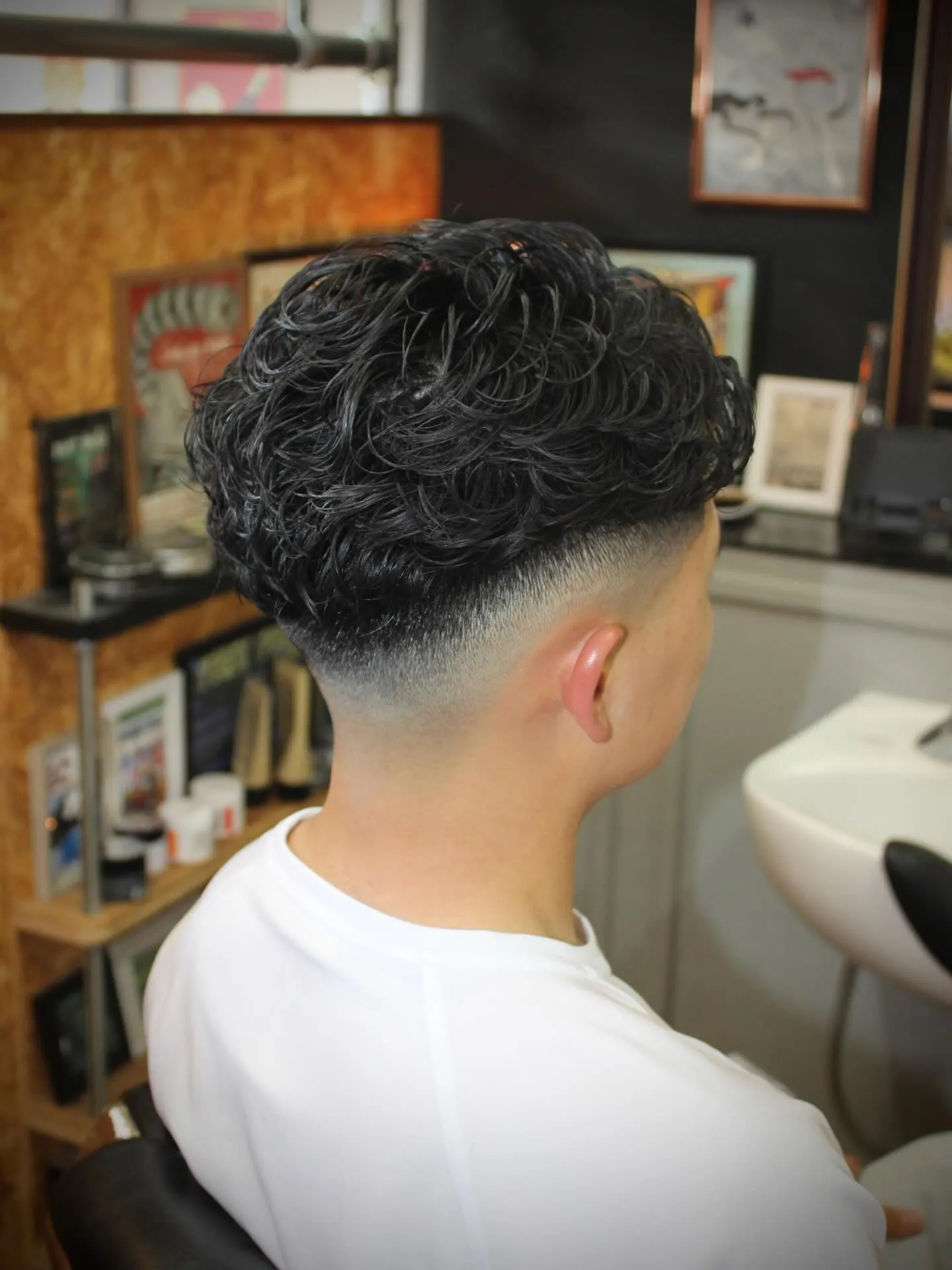 スキンフェード×パーマ